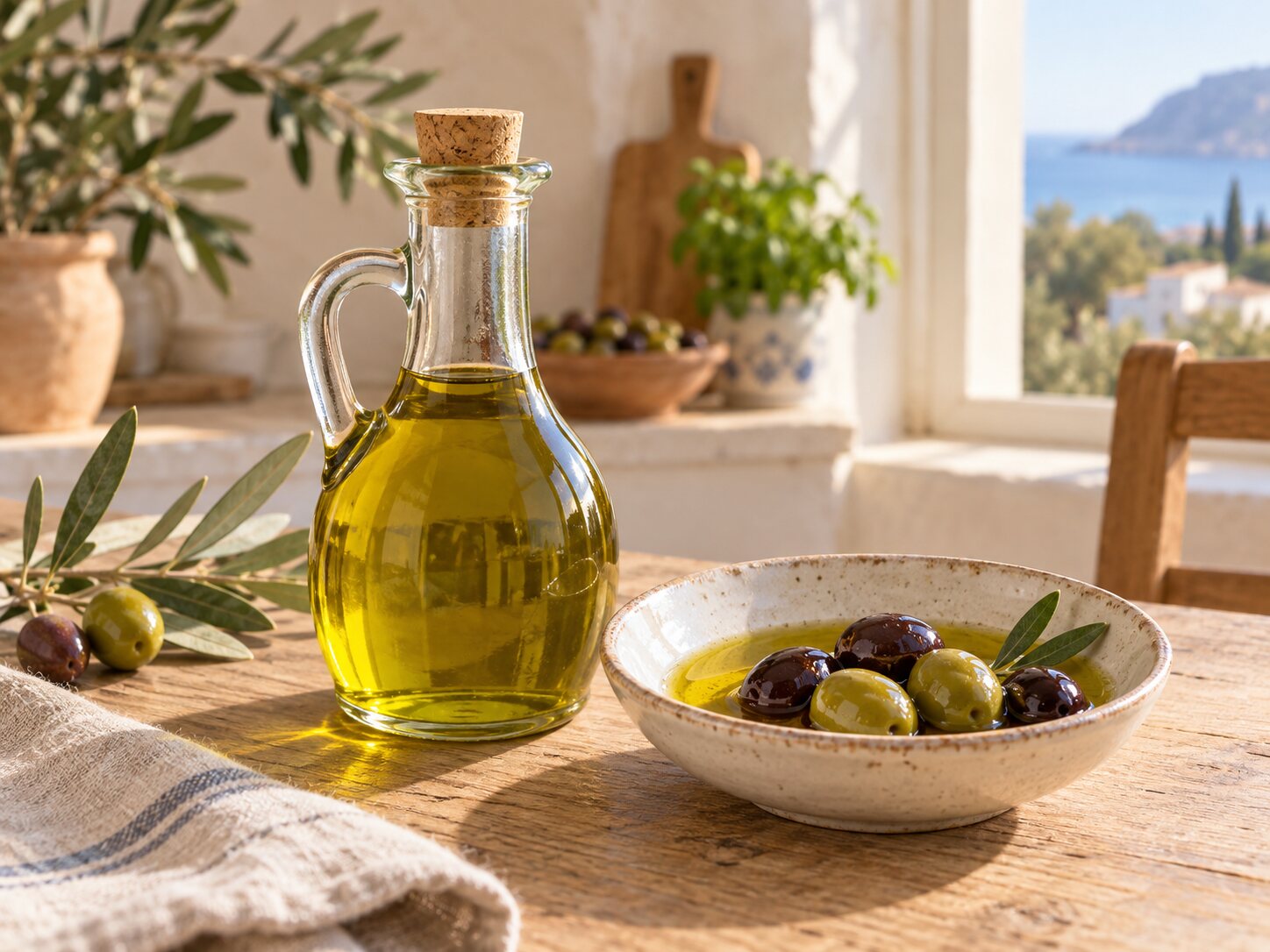 Olio extravergine di oliva e olive